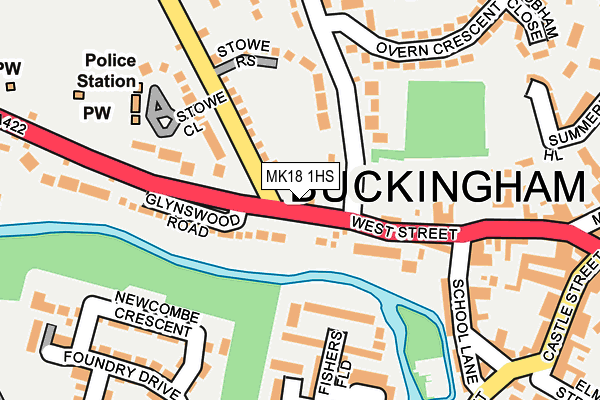 MK18 1HS map - OS OpenMap – Local (Ordnance Survey)