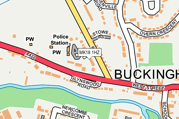 MK18 1HZ map - OS OpenMap – Local (Ordnance Survey)