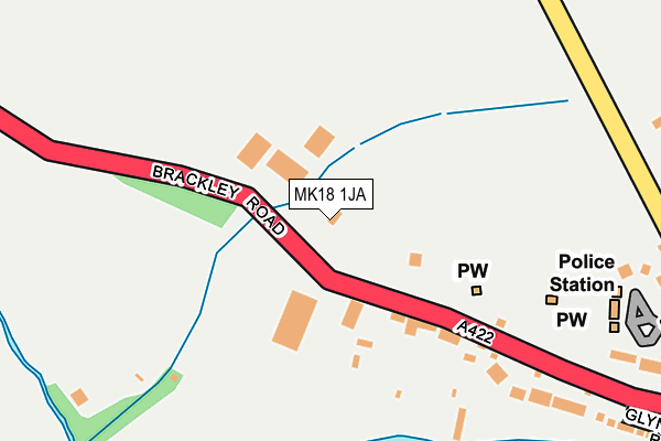 MK18 1JA map - OS OpenMap – Local (Ordnance Survey)