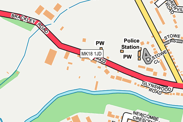 MK18 1JD map - OS OpenMap – Local (Ordnance Survey)