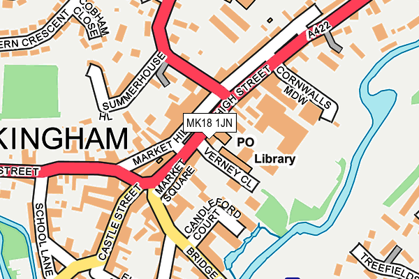MK18 1JN map - OS OpenMap – Local (Ordnance Survey)