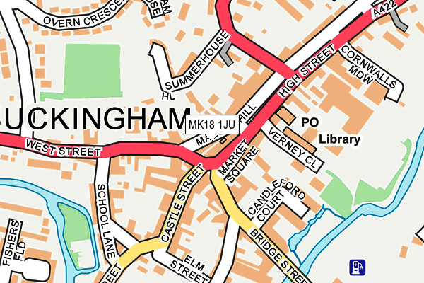 MK18 1JU map - OS OpenMap – Local (Ordnance Survey)