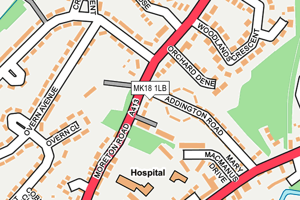 MK18 1LB map - OS OpenMap – Local (Ordnance Survey)