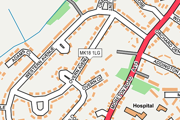 MK18 1LG map - OS OpenMap – Local (Ordnance Survey)