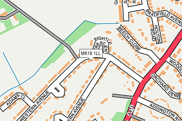 MK18 1LL map - OS OpenMap – Local (Ordnance Survey)