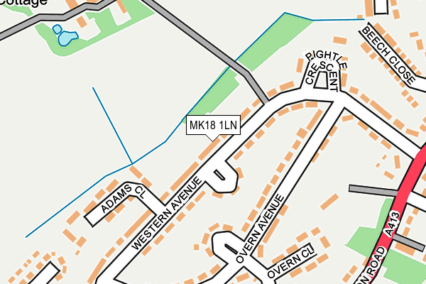 MK18 1LN map - OS OpenMap – Local (Ordnance Survey)