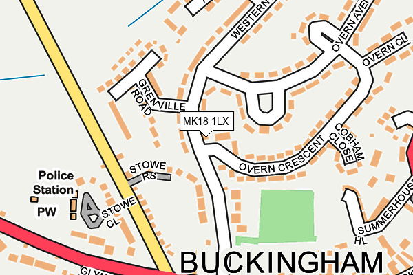 MK18 1LX map - OS OpenMap – Local (Ordnance Survey)
