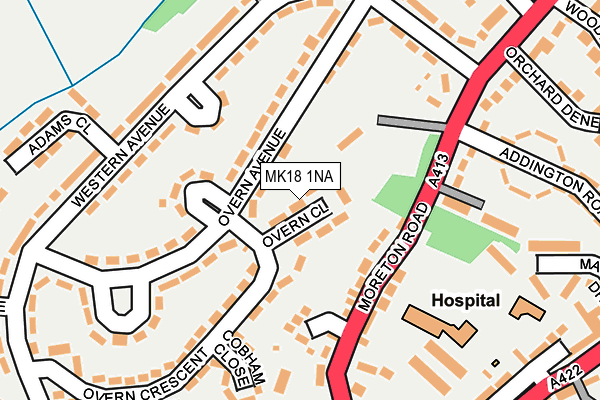 MK18 1NA map - OS OpenMap – Local (Ordnance Survey)