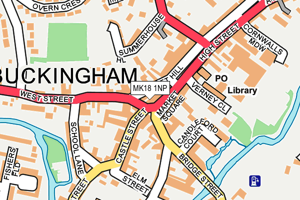 MK18 1NP map - OS OpenMap – Local (Ordnance Survey)