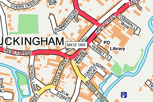 MK18 1NW map - OS OpenMap – Local (Ordnance Survey)