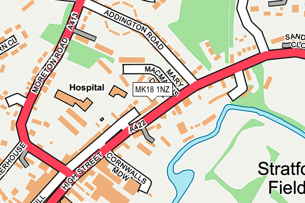 MK18 1NZ map - OS OpenMap – Local (Ordnance Survey)