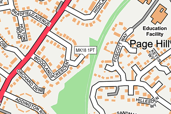 MK18 1PT map - OS OpenMap – Local (Ordnance Survey)