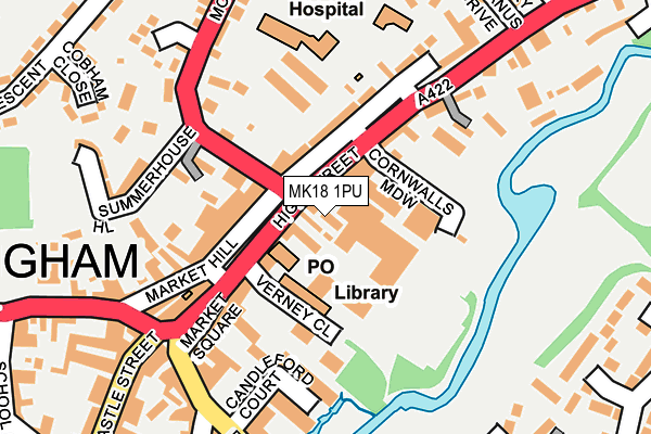 MK18 1PU map - OS OpenMap – Local (Ordnance Survey)