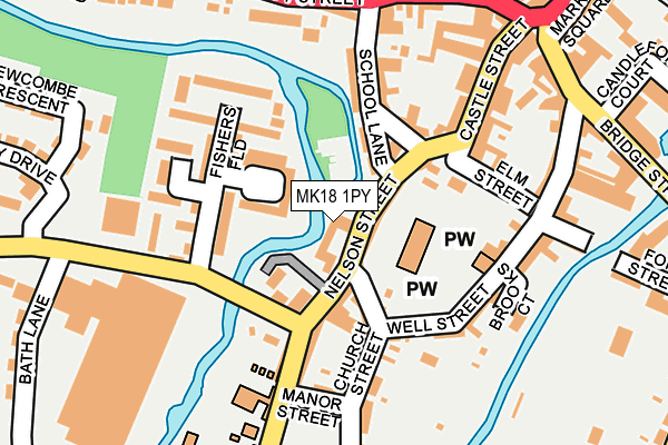 MK18 1PY map - OS OpenMap – Local (Ordnance Survey)