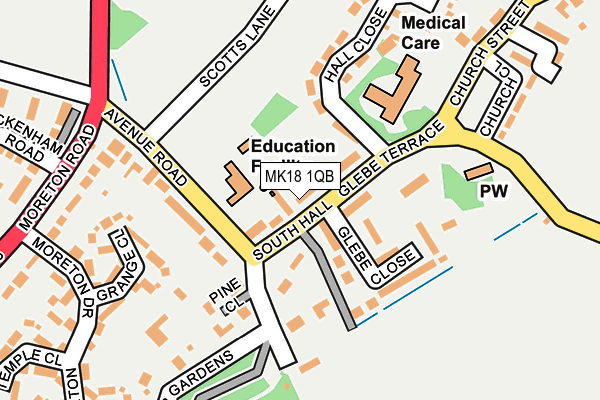 MK18 1QB map - OS OpenMap – Local (Ordnance Survey)