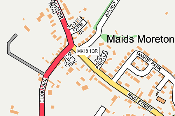 MK18 1QR map - OS OpenMap – Local (Ordnance Survey)