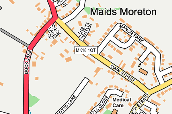 MK18 1QT map - OS OpenMap – Local (Ordnance Survey)