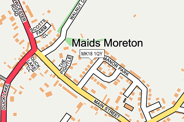 MK18 1QY map - OS OpenMap – Local (Ordnance Survey)