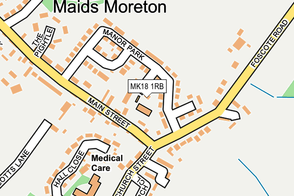 MK18 1RB map - OS OpenMap – Local (Ordnance Survey)