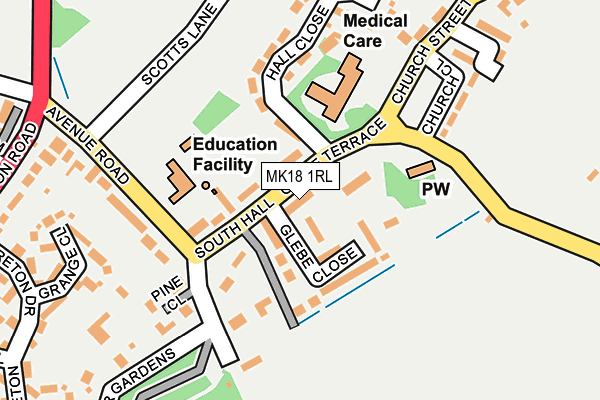 MK18 1RL map - OS OpenMap – Local (Ordnance Survey)