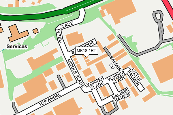 MK18 1RT map - OS OpenMap – Local (Ordnance Survey)