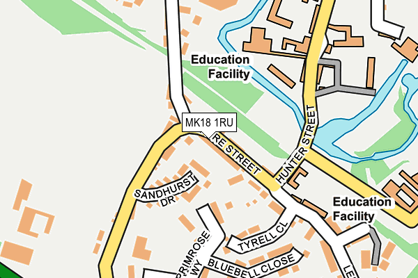 MK18 1RU map - OS OpenMap – Local (Ordnance Survey)