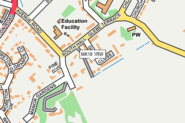 MK18 1RW map - OS OpenMap – Local (Ordnance Survey)