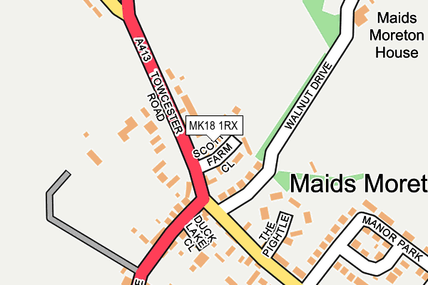 MK18 1RX map - OS OpenMap – Local (Ordnance Survey)