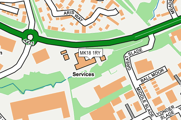 MK18 1RY map - OS OpenMap – Local (Ordnance Survey)