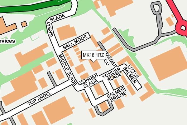 MK18 1RZ map - OS OpenMap – Local (Ordnance Survey)