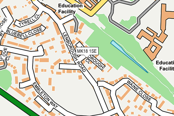 MK18 1SE map - OS OpenMap – Local (Ordnance Survey)