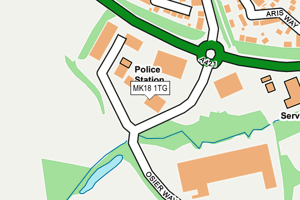 MK18 1TG map - OS OpenMap – Local (Ordnance Survey)