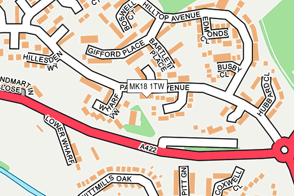 MK18 1TW map - OS OpenMap – Local (Ordnance Survey)