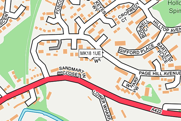MK18 1UE map - OS OpenMap – Local (Ordnance Survey)