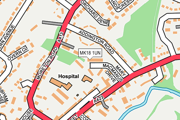 MK18 1UN map - OS OpenMap – Local (Ordnance Survey)