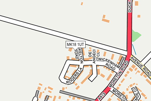 MK18 1UT map - OS OpenMap – Local (Ordnance Survey)