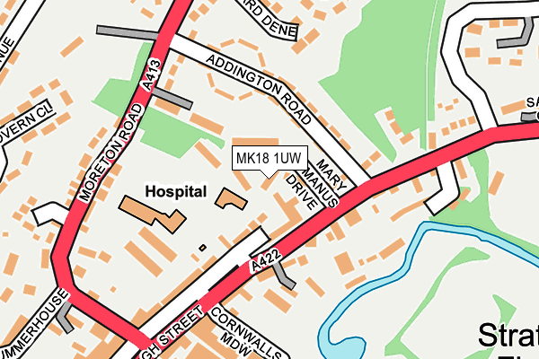 MK18 1UW map - OS OpenMap – Local (Ordnance Survey)