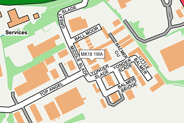 MK18 1WA map - OS OpenMap – Local (Ordnance Survey)