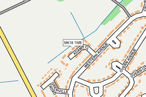 MK18 1WB map - OS OpenMap – Local (Ordnance Survey)