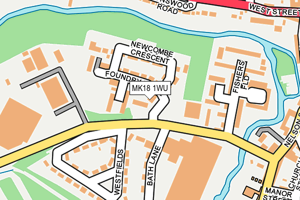 MK18 1WU map - OS OpenMap – Local (Ordnance Survey)