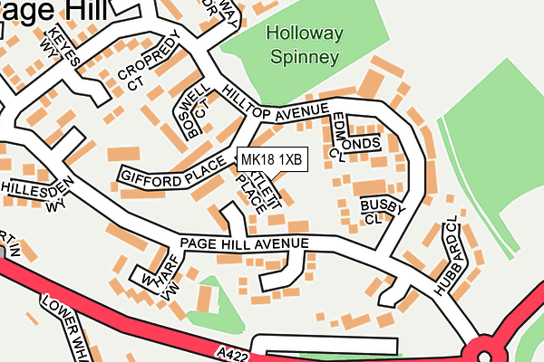 MK18 1XB map - OS OpenMap – Local (Ordnance Survey)