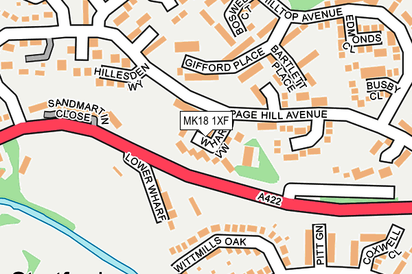 MK18 1XF map - OS OpenMap – Local (Ordnance Survey)