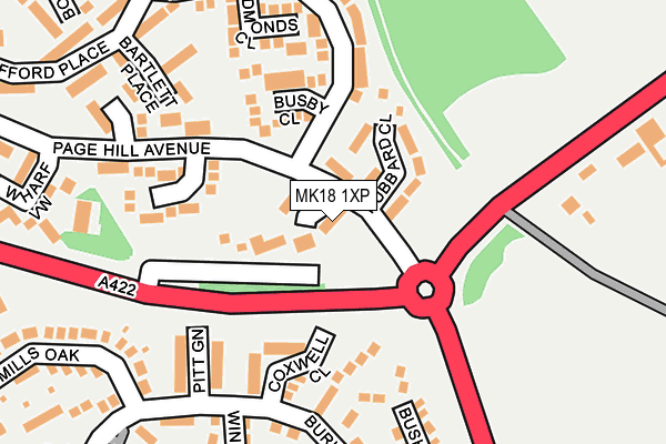 MK18 1XP map - OS OpenMap – Local (Ordnance Survey)