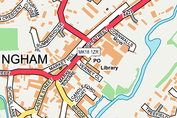 MK18 1ZR map - OS OpenMap – Local (Ordnance Survey)