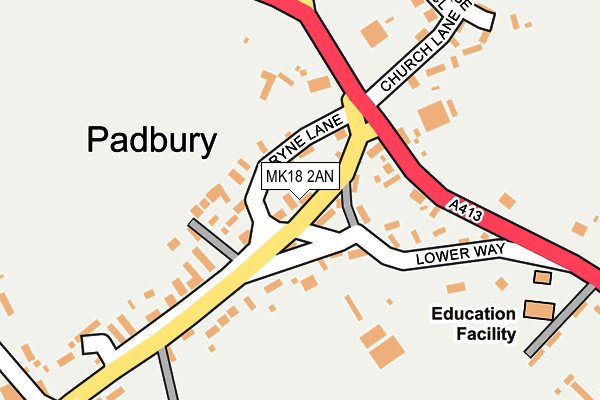 MK18 2AN map - OS OpenMap – Local (Ordnance Survey)