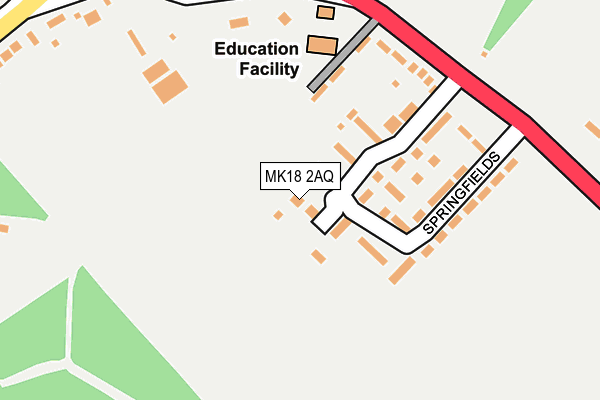 MK18 2AQ map - OS OpenMap – Local (Ordnance Survey)