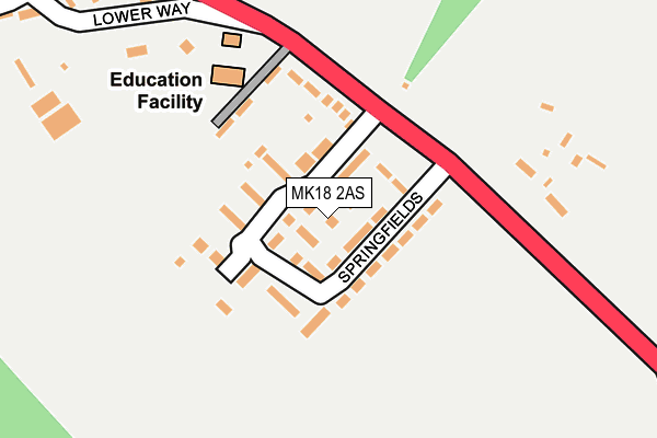 MK18 2AS map - OS OpenMap – Local (Ordnance Survey)