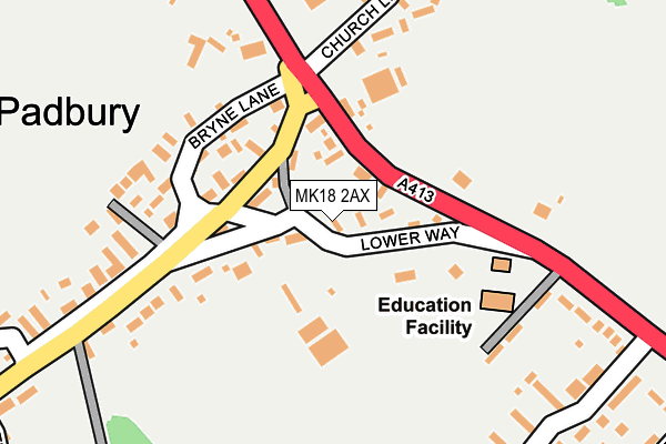 MK18 2AX map - OS OpenMap – Local (Ordnance Survey)