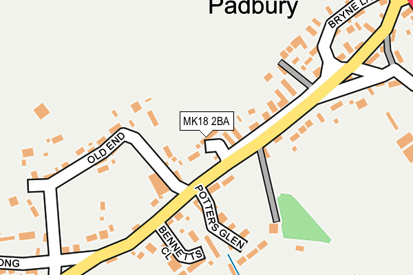 MK18 2BA map - OS OpenMap – Local (Ordnance Survey)