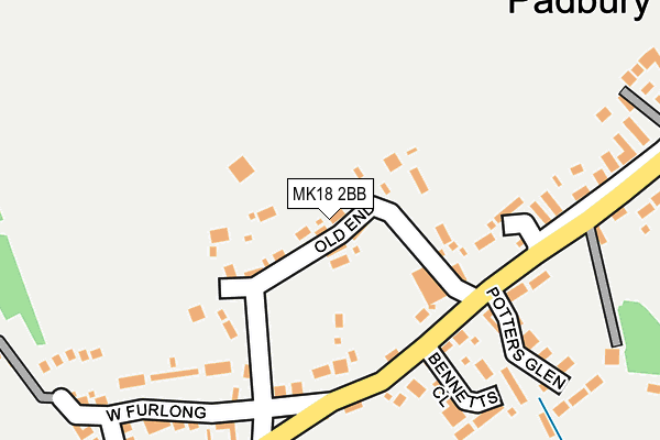 MK18 2BB map - OS OpenMap – Local (Ordnance Survey)